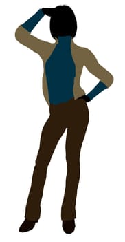 Female business executive silhouette on a white background