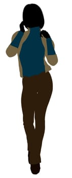 Female business executive silhouette on a white background