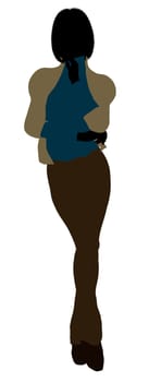 Female business executive silhouette on a white background