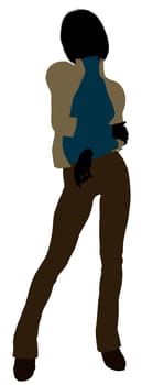 Female business executive silhouette on a white background