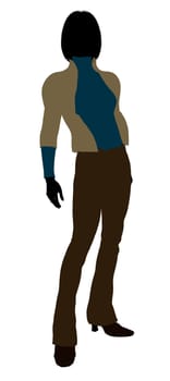 Female business executive silhouette on a white background
