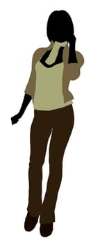 Female business executive silhouette on a white background