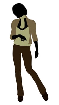 Female business executive silhouette on a white background