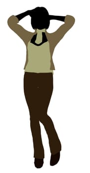 Female business executive silhouette on a white background