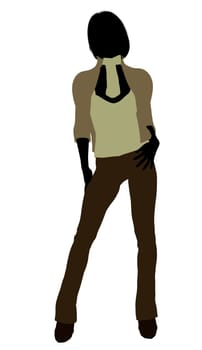 Female business executive silhouette on a white background