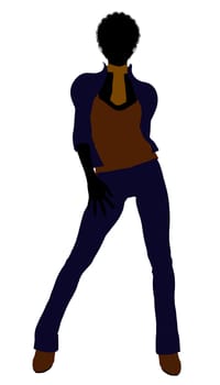 African Amercian female business executive silhouette on a white background