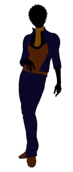 African Amercian female business executive silhouette on a white background