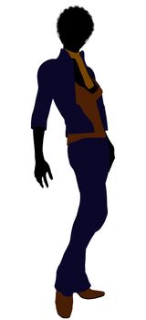 African Amercian female business executive silhouette on a white background