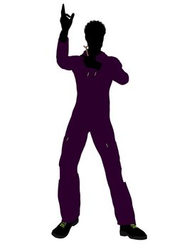 African american mechanic illustration silhouette on a white background