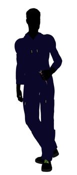 Mechanic illustration silhouette on a white background