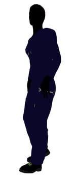Mechanic illustration silhouette on a white background