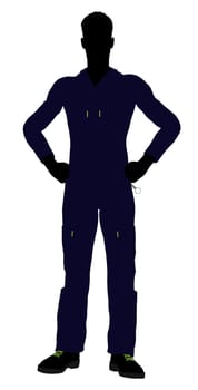 Mechanic illustration silhouette on a white background