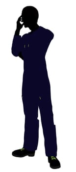Mechanic illustration silhouette on a white background