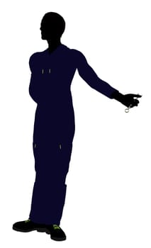 Mechanic illustration silhouette on a white background