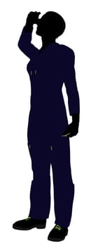Mechanic illustration silhouette on a white background