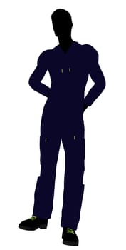 Mechanic illustration silhouette on a white background