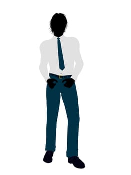 Business man silhouette illustration on a white background