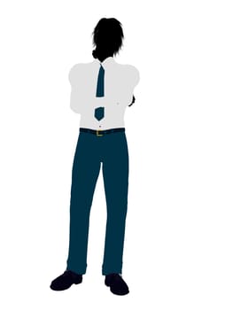 Business man silhouette illustration on a white background