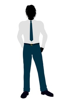 Business man silhouette illustration on a white background