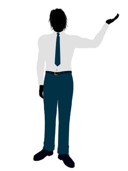 Business man silhouette illustration on a white background