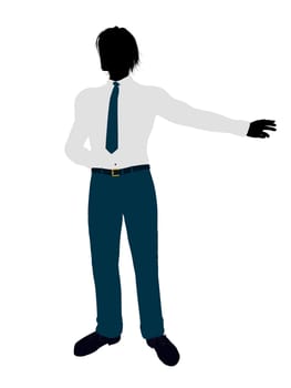 Business man silhouette illustration on a white background