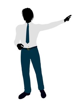 Business man silhouette illustration on a white background