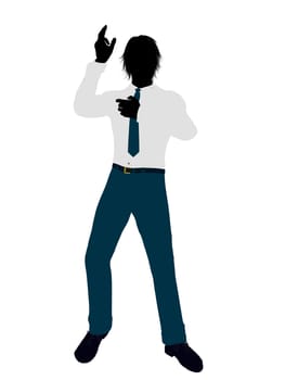 Business man silhouette illustration on a white background