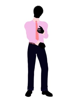 African american business man silhouette illustration on a white background