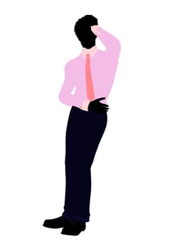 African american business man silhouette illustration on a white background