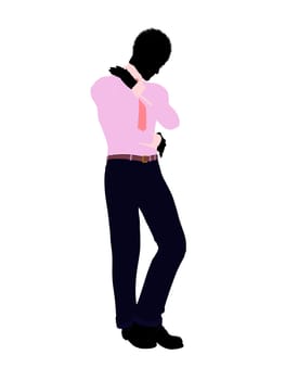 African american business man silhouette illustration on a white background