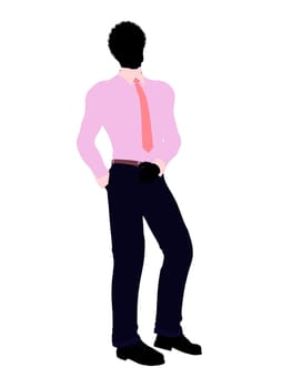 African american business man silhouette illustration on a white background
