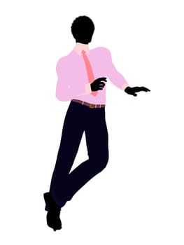 African american business man silhouette illustration on a white background