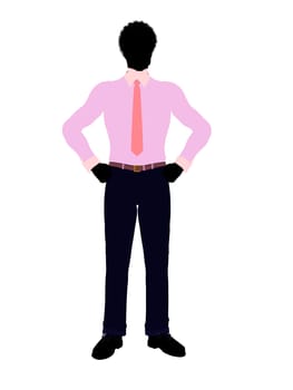 African american business man silhouette illustration on a white background