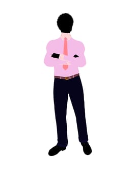 African american business man silhouette illustration on a white background