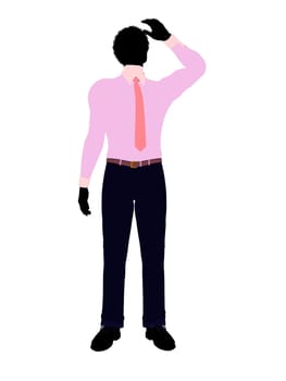 African american business man silhouette illustration on a white background
