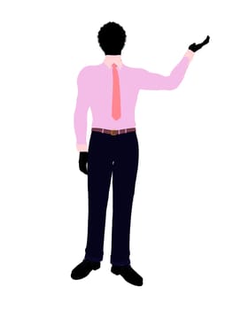 African american business man silhouette illustration on a white background