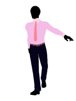 African american business man silhouette illustration on a white background