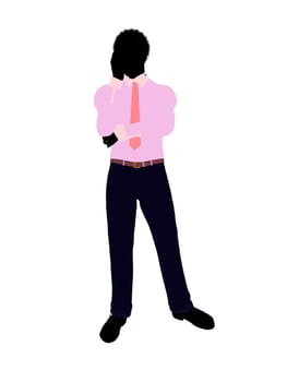 African american business man silhouette illustration on a white background