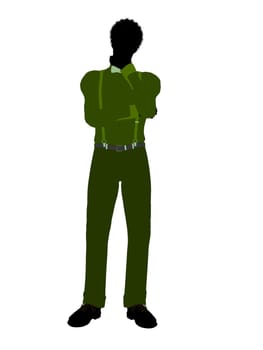 African american business man silhouette illustration on a white background