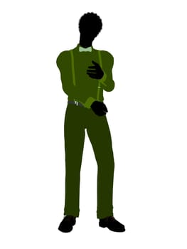 African american business man silhouette illustration on a white background
