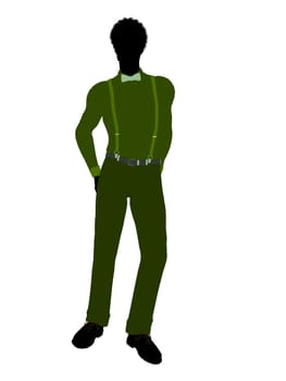 African american business man silhouette illustration on a white background
