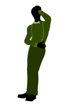 African american business man silhouette illustration on a white background