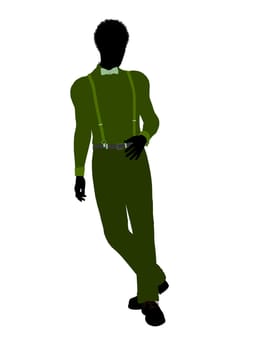 African american business man silhouette illustration on a white background