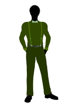African american business man silhouette illustration on a white background