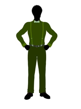 African american business man silhouette illustration on a white background