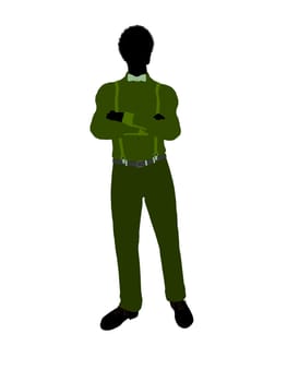 African american business man silhouette illustration on a white background