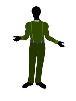 African american business man silhouette illustration on a white background