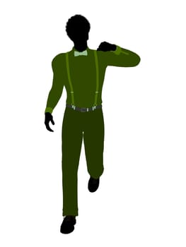 African american business man silhouette illustration on a white background