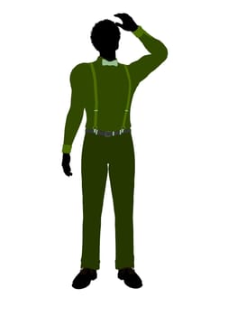African american business man silhouette illustration on a white background