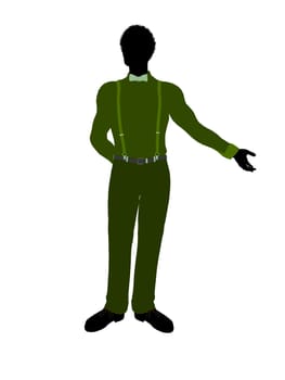 African american business man silhouette illustration on a white background